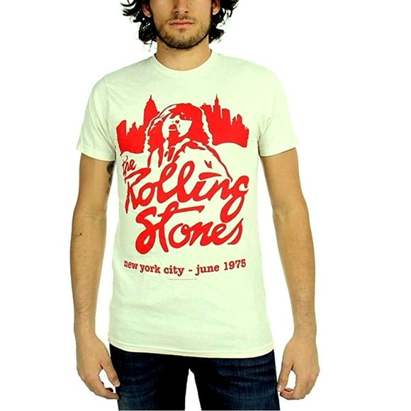 Mick Jagger NYC June 1975 Rolling Stones rock Official T-Shirt L NWT - Picture 1 of 3